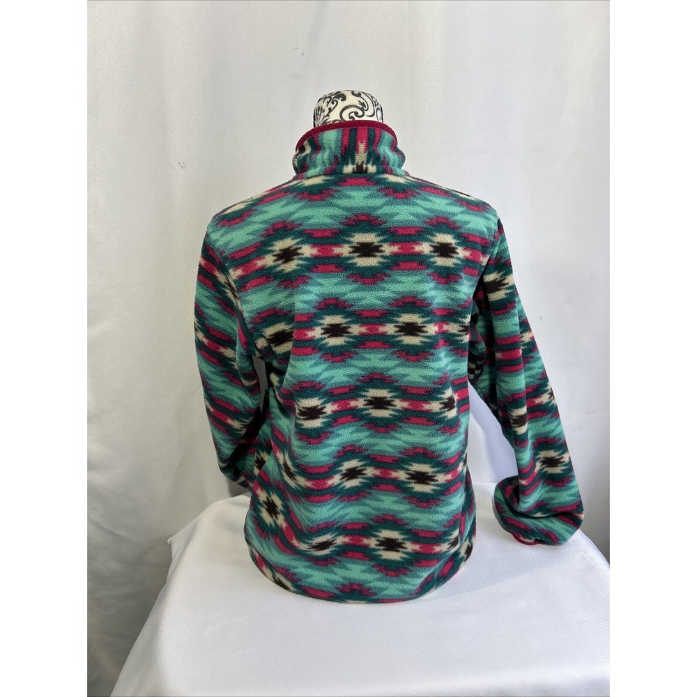 Patagonia Synchilla Fleece Snap T Pullover Women's Sz M  Wild Desert Aztec Green - Picture 3 of 9